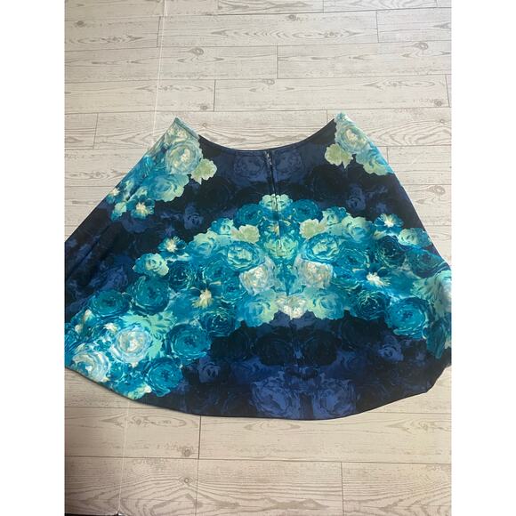 Teeze Me Floral 2pc Halter Top & High Low Skirt Set Blue Roses Formal Prom Dress - Picture 11 of 12